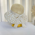 Straw Hat Sun Hat Women's New Japanese Style Fresh Lace Straw Hat Summer Travel Sun Hat Big Brim Beach