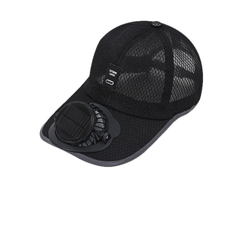 Solar USB Charging Fan Peaked Cap Summer Breathable Mesh Sun Protection Sunshade Men's and Women's Outdoor Sports Baseball Cap