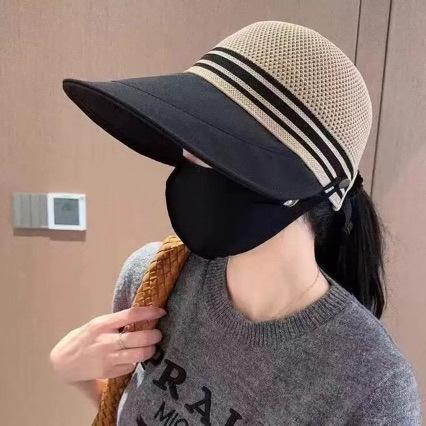 Summer Wholesale Big Brim Fisherman Hat Female Summer Hollow Breathable Sun Hat Cycling UV Protection Sun Protection