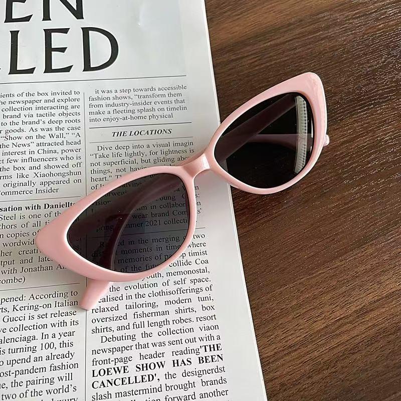 American Hot Girl Pink Cat Eye Sunglasses Niche Trendy Concave Sun-Proof Sun-Proof High-Looking Personalized Street Shot Decoration