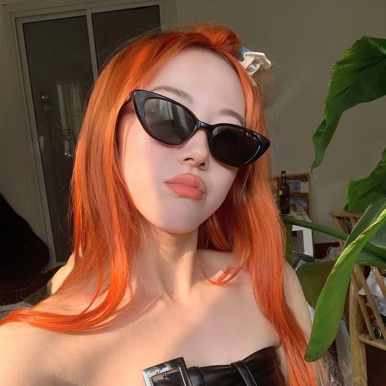 American Hot Girl Pink Cat Eye Sunglasses Niche Trendy Concave Sun-Proof Sun-Proof High-Looking Personalized Street Shot Decoration