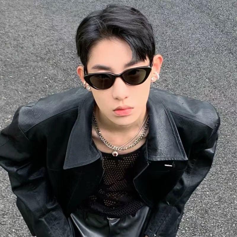 American Hot Girl Pink Cat Eye Sunglasses Niche Trendy Concave Sun-Proof Sun-Proof High-Looking Personalized Street Shot Decoration
