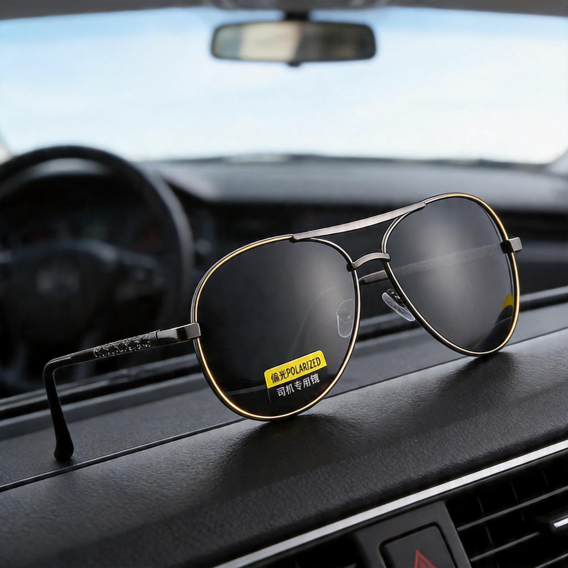 3025 New Polarized Sunglasses Men's European and American Fashion Double Beam Frog Glasses Cross-Border UV-Proof Sunglasses