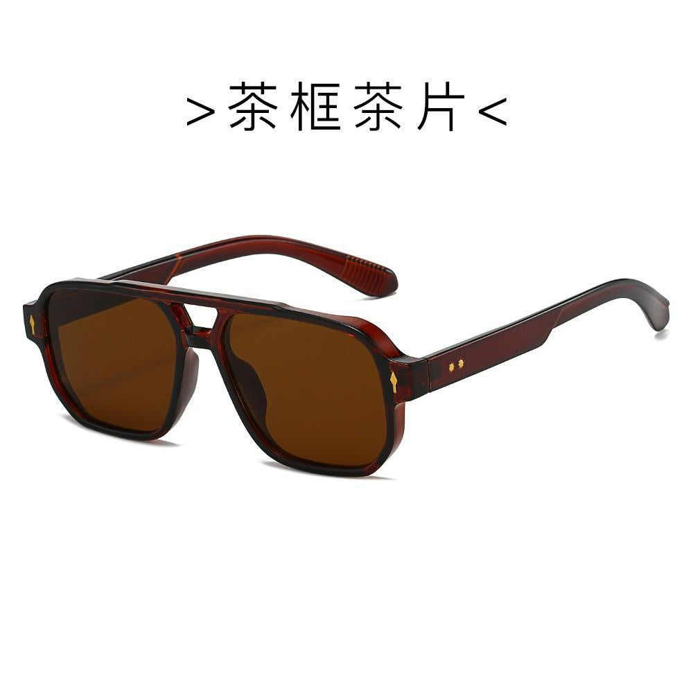 European and American New Fashion Double Beam Sunglasses Men's and Women's Same Casual Business Outdoor Fashion Sunglasses