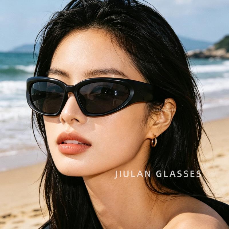 Cross-Border Sunglasses Steampunk Goggles Futuristic Sports Y2g Millennium Hot Girl Cat Eye Sunglasses