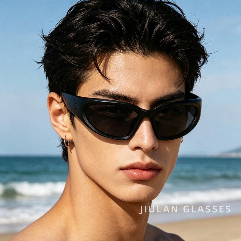 Cross-Border Sunglasses Steampunk Goggles Futuristic Sports Y2g Millennium Hot Girl Cat Eye Sunglasses