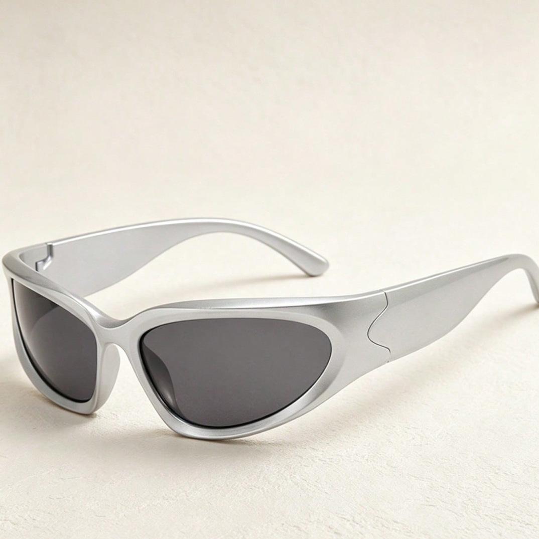 Cross-Border Sunglasses Steampunk Goggles Futuristic Sports Y2g Millennium Hot Girl Cat Eye Sunglasses