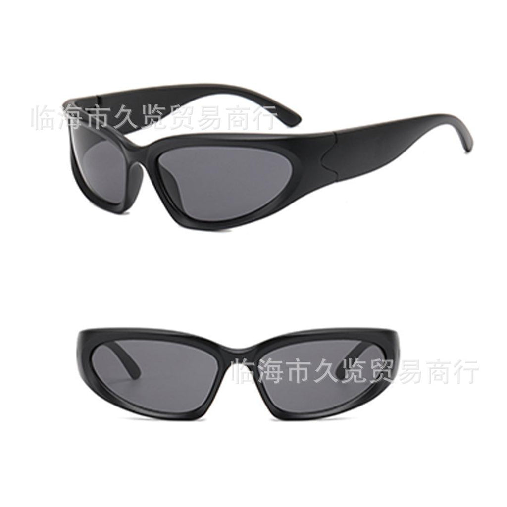 Cross-Border Sunglasses Steampunk Goggles Futuristic Sports Y2g Millennium Hot Girl Cat Eye Sunglasses