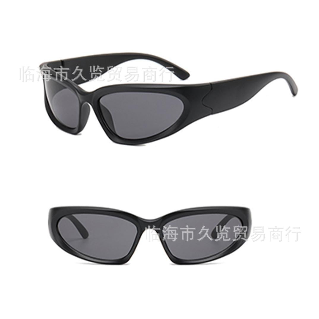 Cross-Border Sunglasses Steampunk Goggles Futuristic Sports Y2g Millennium Hot Girl Cat Eye Sunglasses