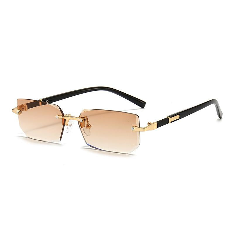 New Frameless Fashion Sunglasses European and American Cut-Edge Sunglasses Personalized Jelly Color Sunglasses Female Manufacturers Wholesale