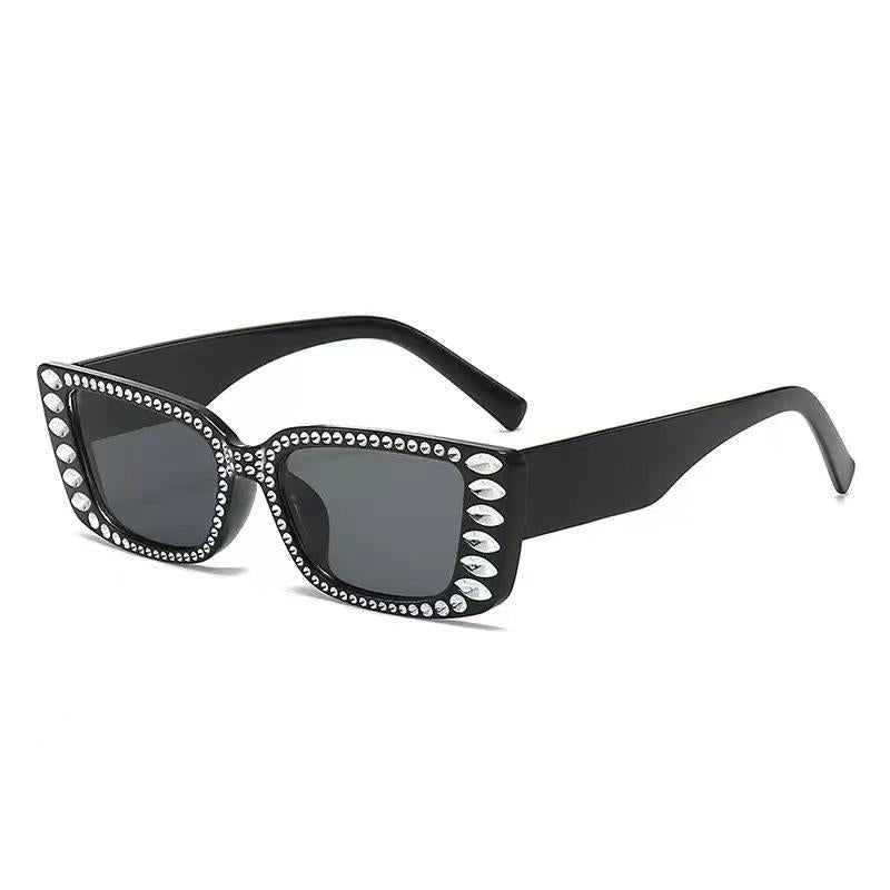 New Retro Diamond-Embedded Gorgeous Sunglasses Cross-Border European and American Fashion Women's Advanced Sunglasses Light Luxury Glasses