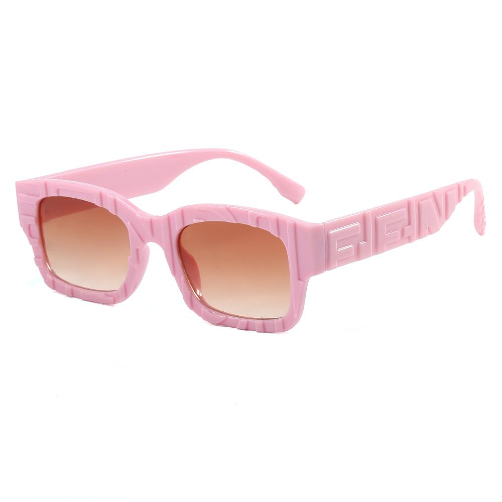 Pink Frame New Sunglasses Men's and Women's Versatile Personalized Square Small Frame Glasses Fashionable Casual Simple Play Sunglasses