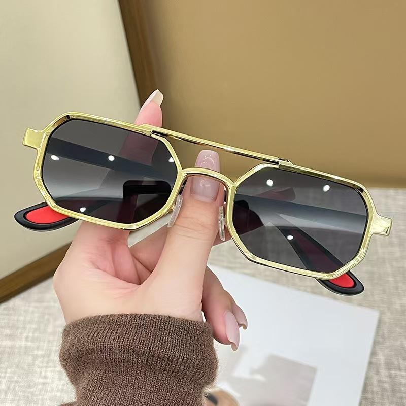 European and American Retro Double Beam Pilot Sunglasses Men's and Women's Outdoor Riding Driving Sun Protection Fashion Trendy Sunglasses