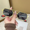 European and American Retro Double Beam Pilot Sunglasses Men's and Women's Outdoor Riding Driving Sun Protection Fashion Trendy Sunglasses