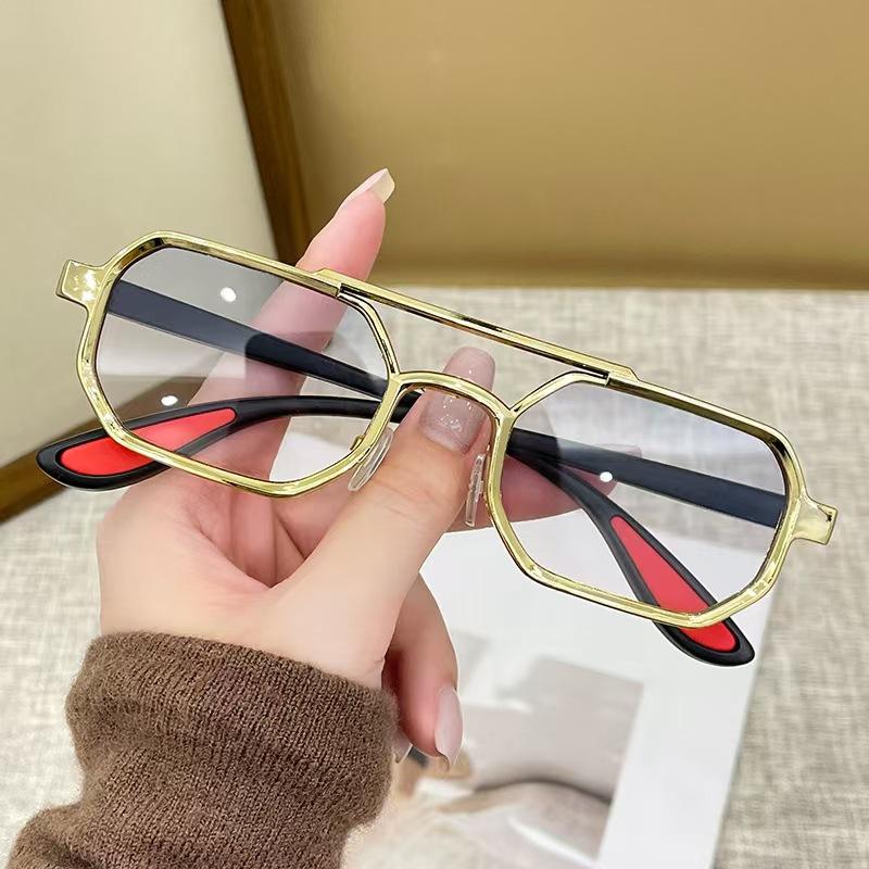 European and American Retro Double Beam Pilot Sunglasses Men's and Women's Outdoor Riding Driving Sun Protection Fashion Trendy Sunglasses