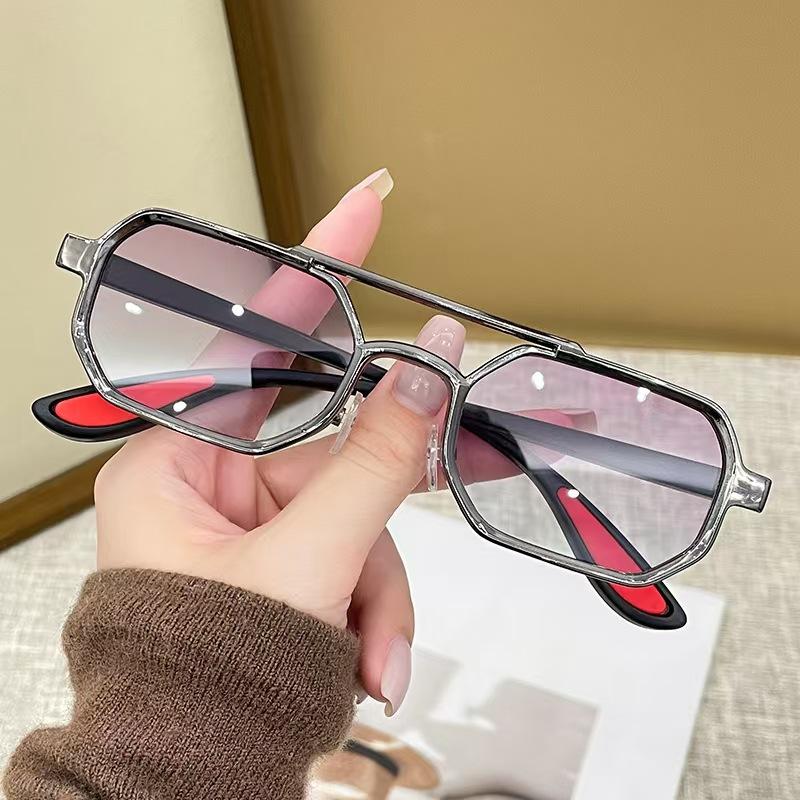 European and American Retro Double Beam Pilot Sunglasses Men's and Women's Outdoor Riding Driving Sun Protection Fashion Trendy Sunglasses