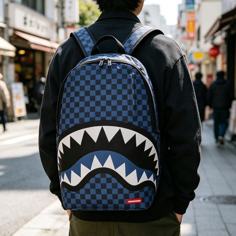 [Factory Direct Supply] SG New Backpack Shark Funny Ugly Cute Backpack Travel Large Capacity Student Schoolbag