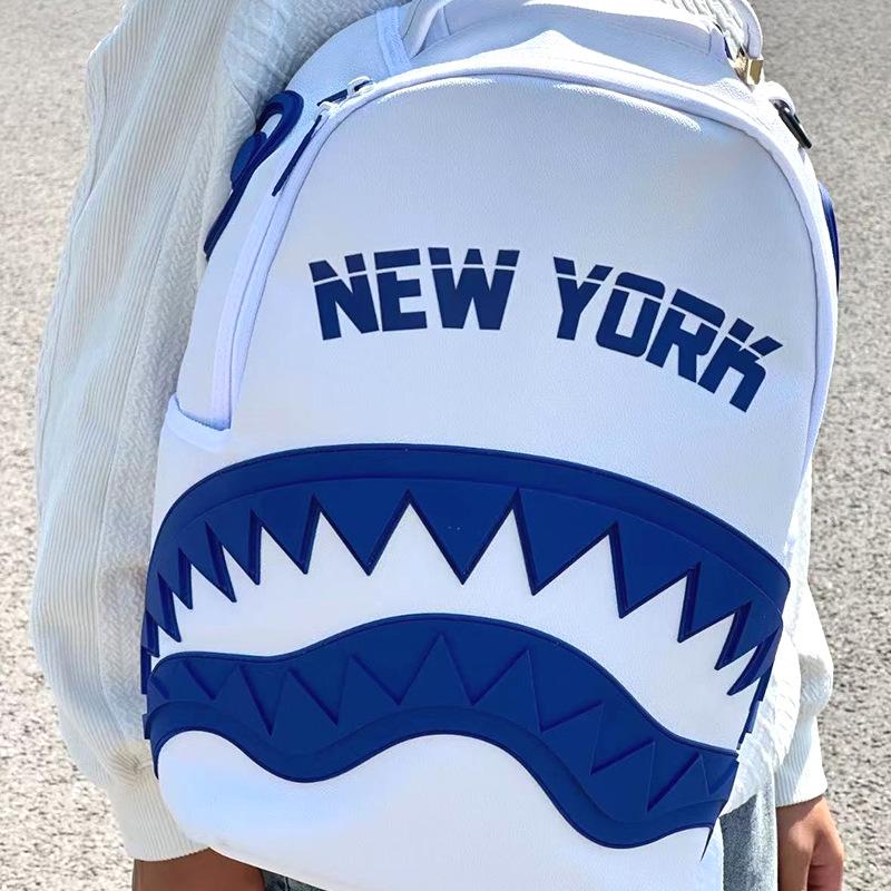 [Factory Direct Supply] SG New Backpack Shark Funny Ugly Cute Backpack Travel Large Capacity Student Schoolbag