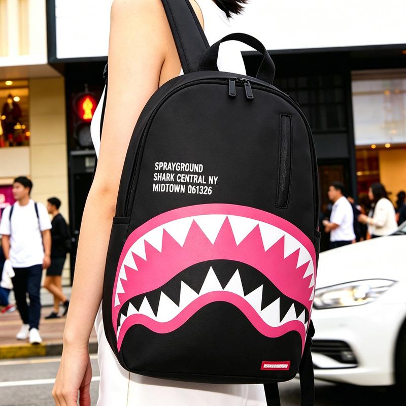 [Factory Direct Supply] SG New Backpack Shark Funny Ugly Cute Backpack Travel Large Capacity Student Schoolbag