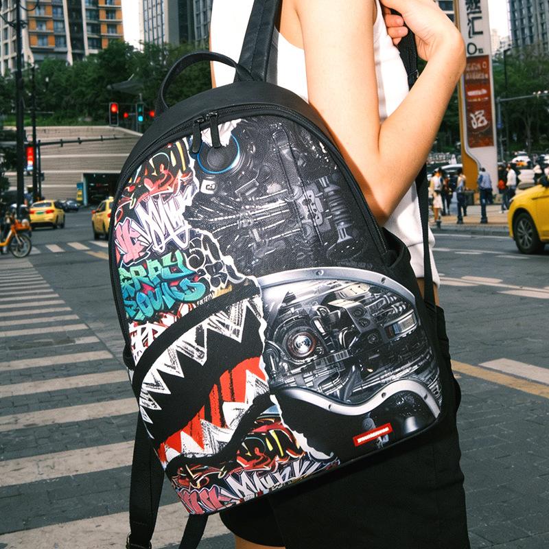 [Factory Direct Supply] SG New Backpack Shark Funny Ugly Cute Backpack Travel Large Capacity Student Schoolbag