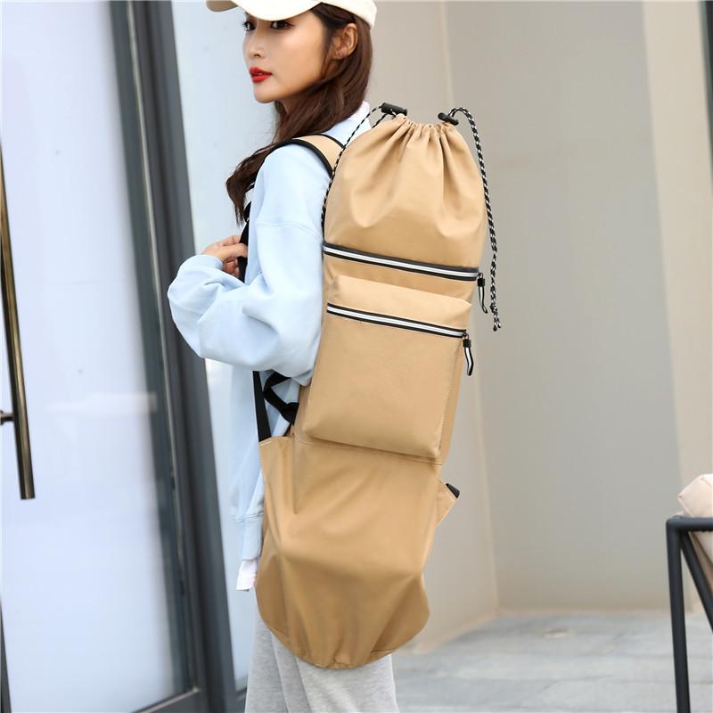 Skateboard Bag Double Rocker Bag Lightweight Waterproof Yoga Bag Land Surfboard Bag Fishing Rod Flippers Bag Outdoor Backpack