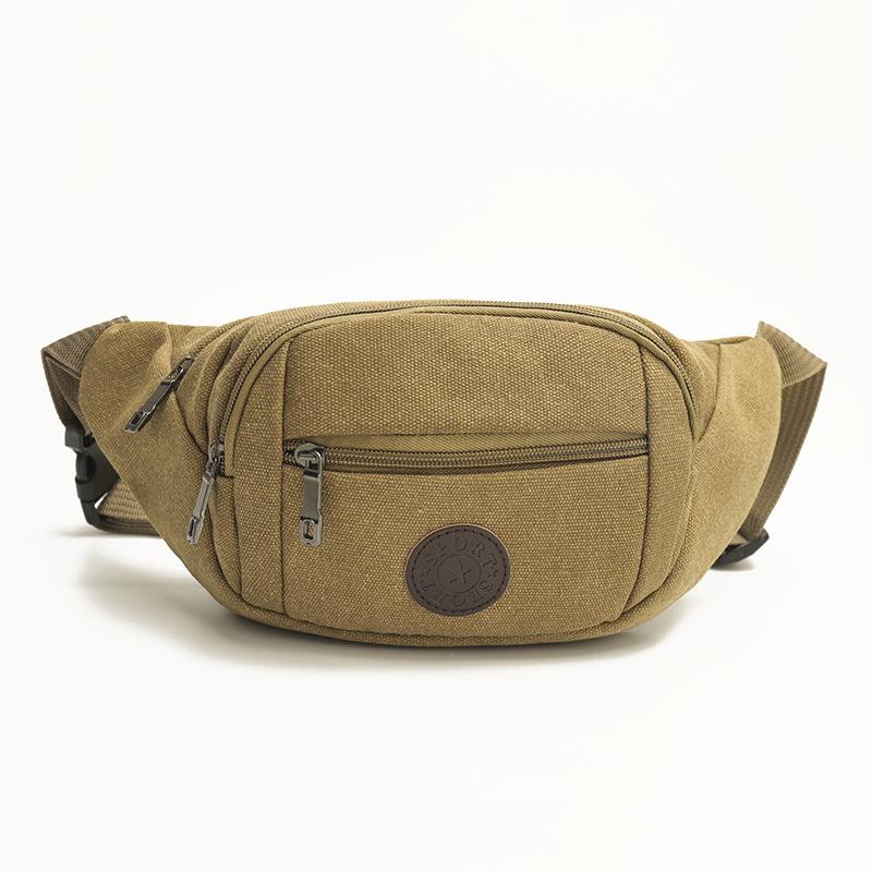 Cross-Border Thickened Canvas Waist Bag Men's Multi-Color Wear-Resistant Sports Chest Bag Messenger Bag Outdoor Leisure Crossbody Wallet