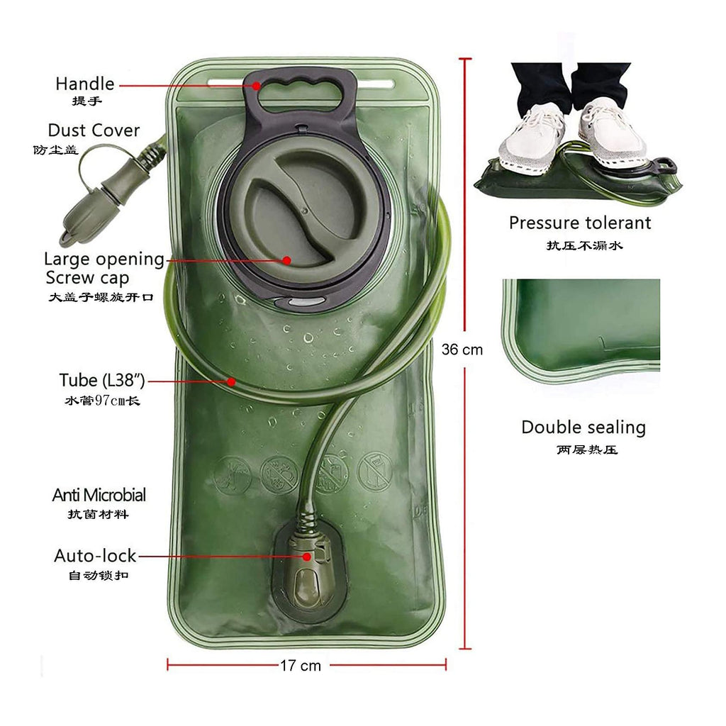 Cycling Backpack Water Bag 2L Water Bag Running Fitness Outdoor Sports Water Bag Mountaineering Camping Eva Folding Water Bag