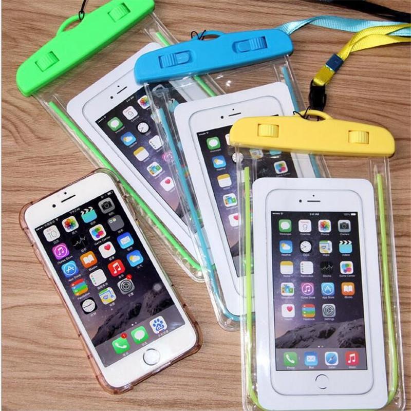 Transparent Luminous Mobile Phone Waterproof Bag PVC Swimming Bag Fluorescent Waterproof Bag Sports Outdoor Bag Mobile Phone Diving Bag