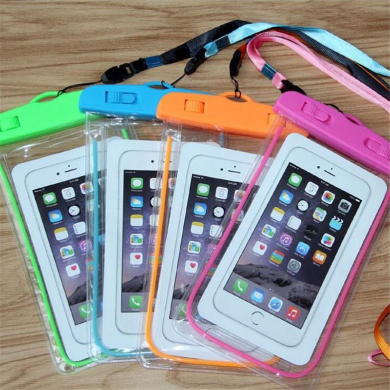 Transparent Luminous Mobile Phone Waterproof Bag PVC Swimming Bag Fluorescent Waterproof Bag Sports Outdoor Bag Mobile Phone Diving Bag