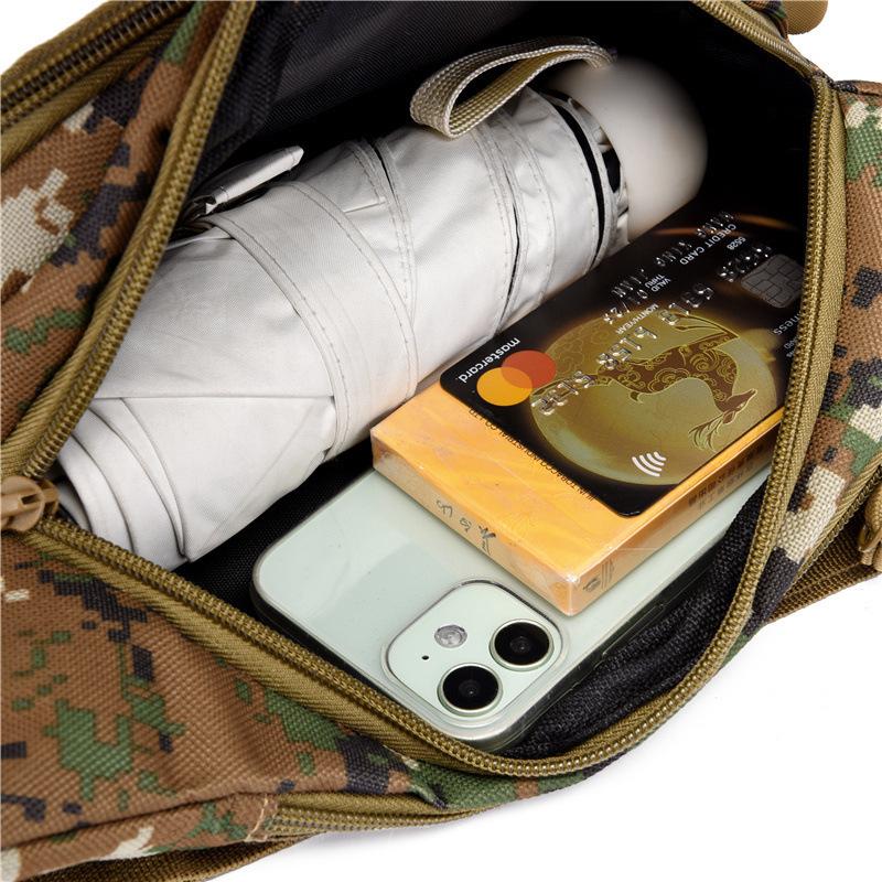 New Men's Waist Bag Mobile Phone Bag Multi-Functional Sports Leisure Men's Bag Outdoor Camouflage Shoulder Crossbody Bag Chest Bag