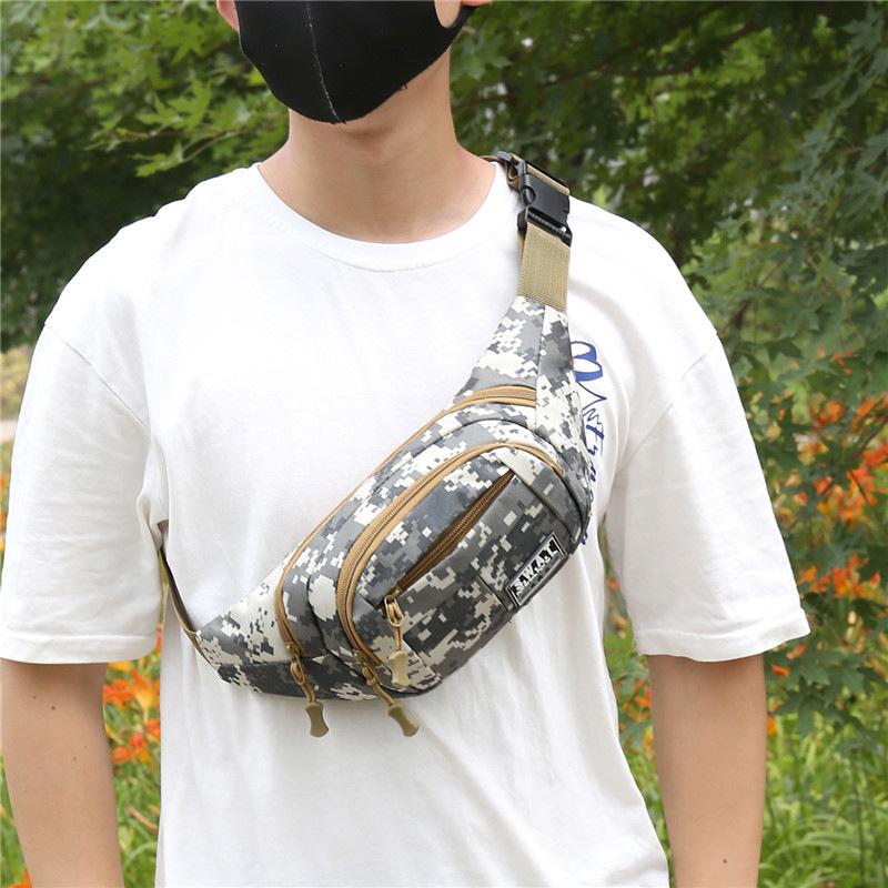 New Men's Waist Bag Mobile Phone Bag Multi-Functional Sports Leisure Men's Bag Outdoor Camouflage Shoulder Crossbody Bag Chest Bag