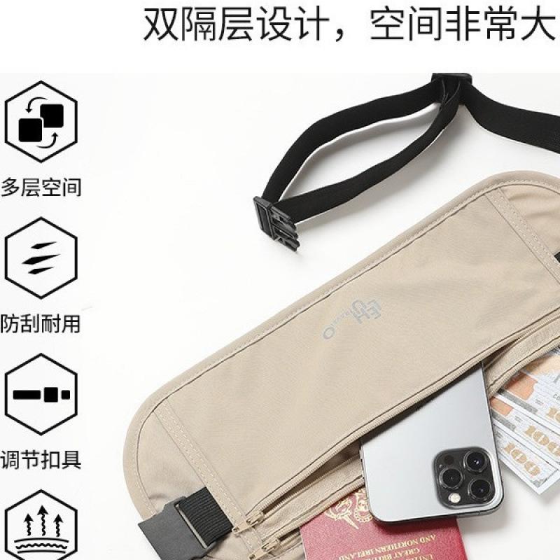 Anti-Theft Bag Close-Fitting Waist Bag Travel Abroad 2025 New Sports European Women's Invisible Passport Bag Anti-Theft Pouch