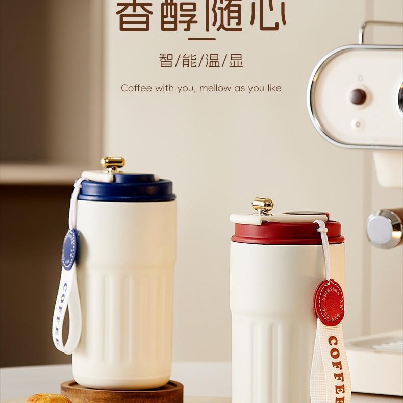 Smart 316 Stainless Steel Thermal Coffee Cup Double-Layer Vacuum Vacuum Cup Outdoor Portable Portable Portable Portable Cup with Rope