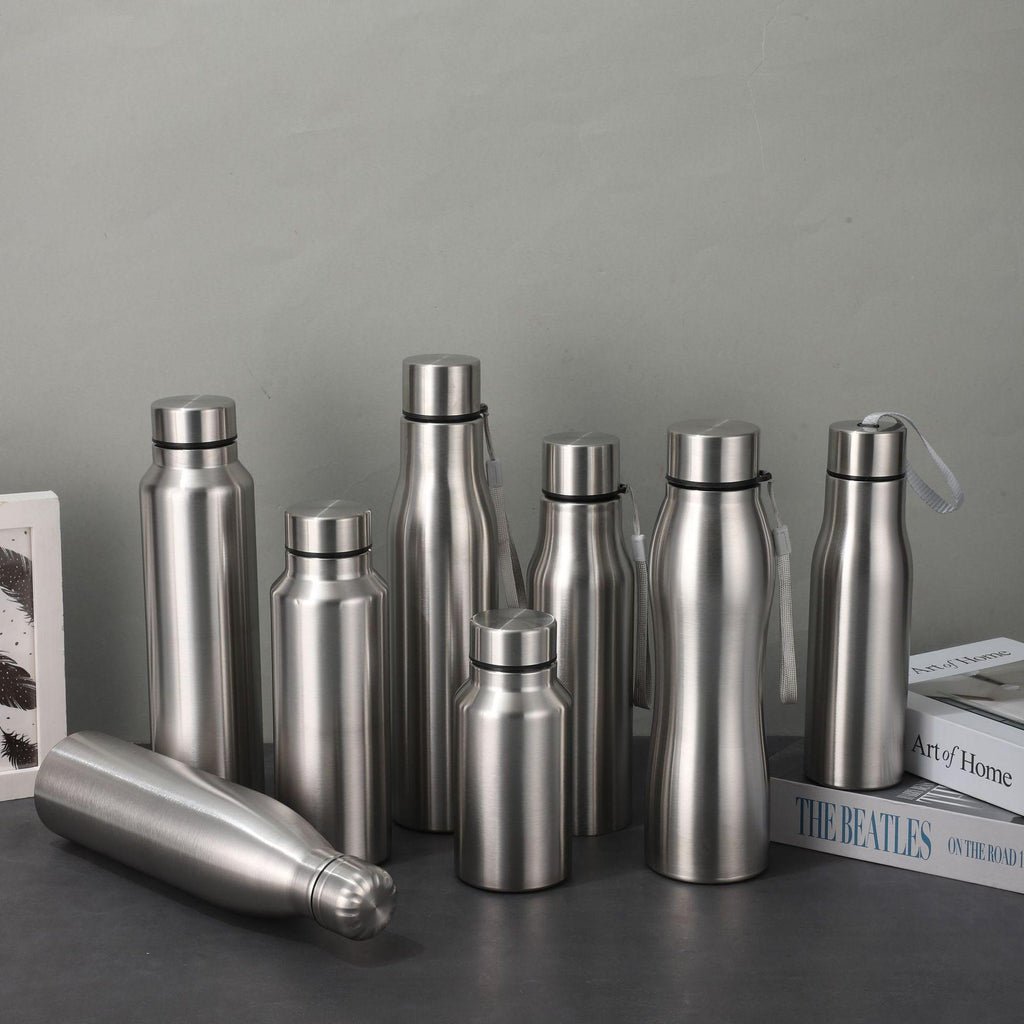 Outdoor Single-Layer Stainless Steel Riding Kettle Straight Portable Gourd Vacuum Cup Boys and Girls Sports Kettle Water Cup
