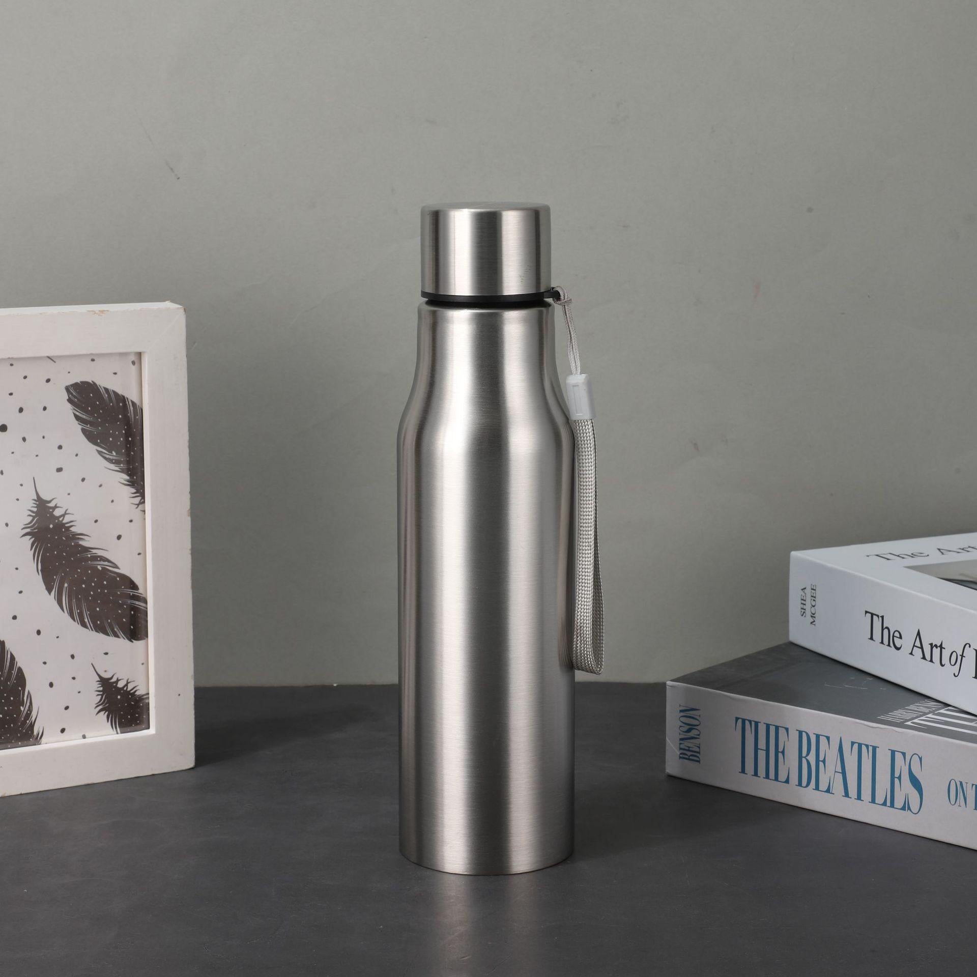 Outdoor Single-Layer Stainless Steel Riding Kettle Straight Portable Gourd Vacuum Cup Boys and Girls Sports Kettle Water Cup