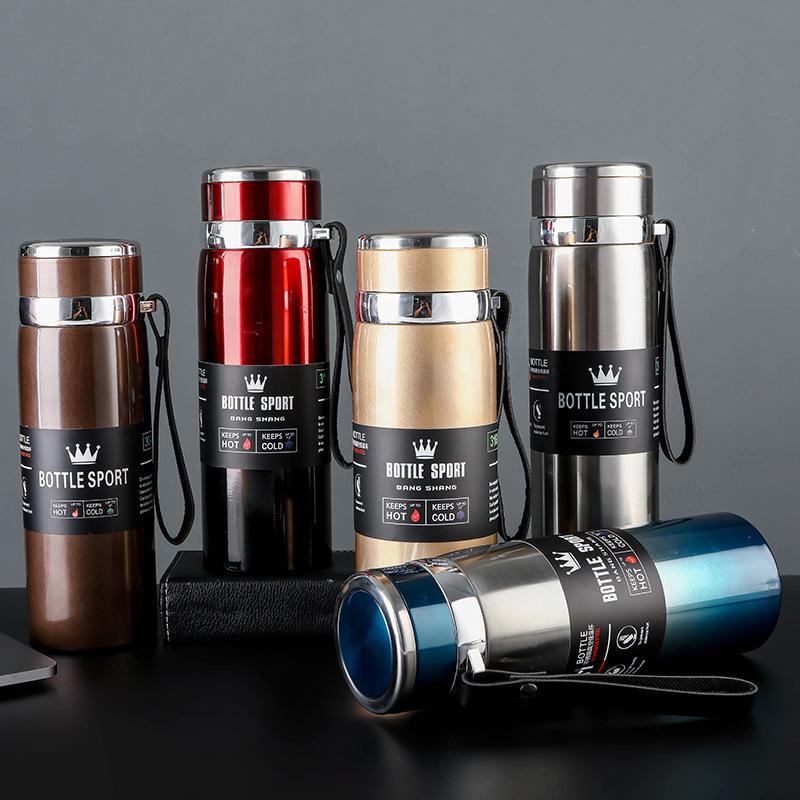 Vacuum Cup Thickened Stainless Steel Liner Vacuum Double-Layer Portable Sling Pot Car Men's Outdoor Sports Kettle