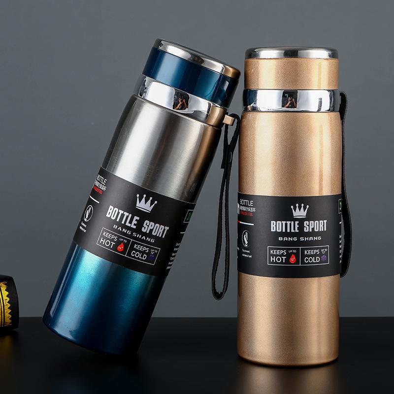 Vacuum Cup Thickened Stainless Steel Liner Vacuum Double-Layer Portable Sling Pot Car Men's Outdoor Sports Kettle