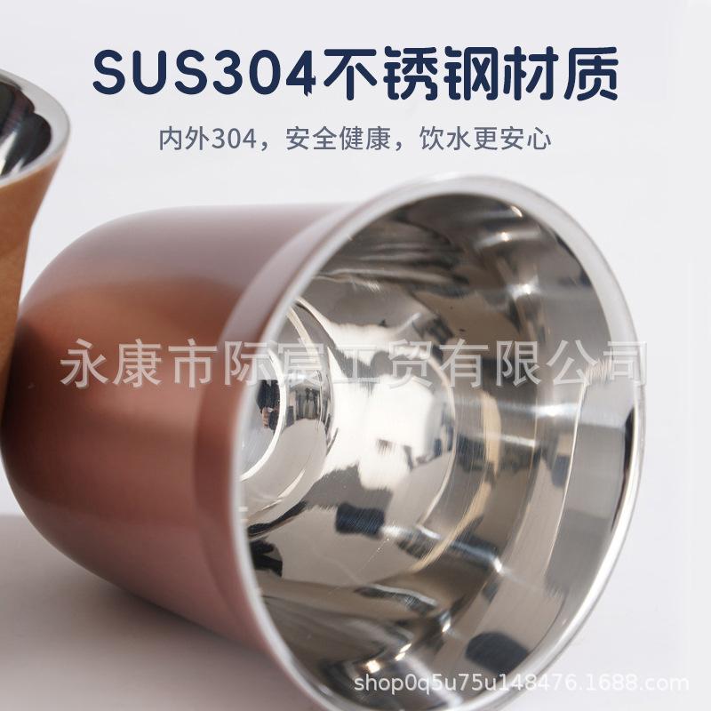 Cross-Border Portable Tea Cup Outdoor Portable Small Wine Glass Insulated 304 Stainless Steel Beer Cup Mini Coffee Cup