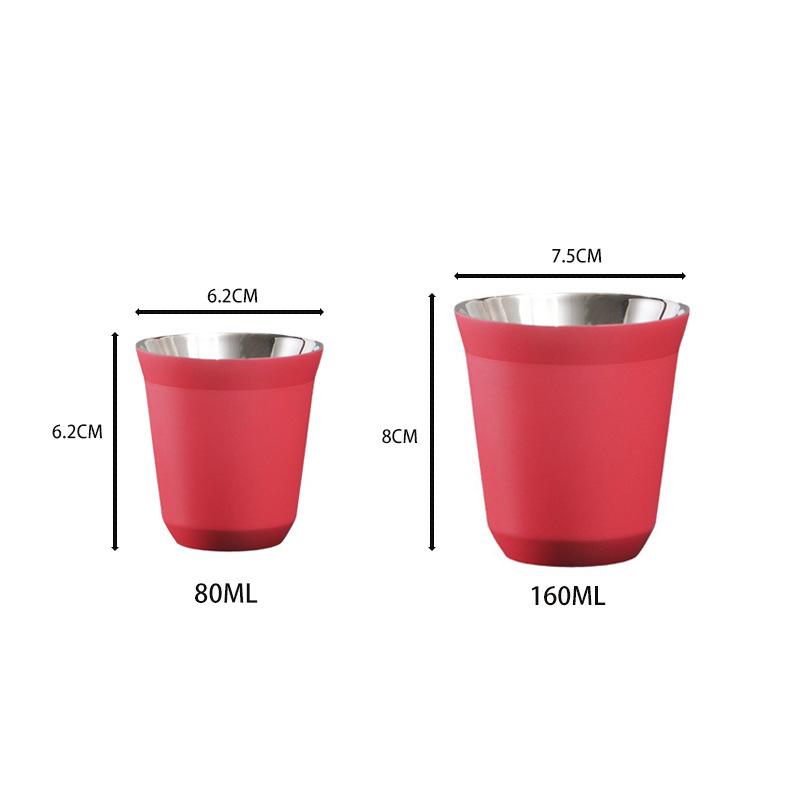 Cross-Border Portable Tea Cup Outdoor Portable Small Wine Glass Insulated 304 Stainless Steel Beer Cup Mini Coffee Cup