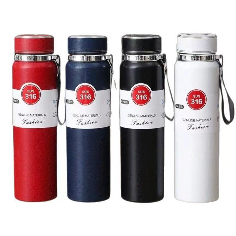 316 Stainless Steel Fashion Vacuum Cup Business Large Capacity Outdoor Portable Sling Sports Sun Pot Engraved Logo