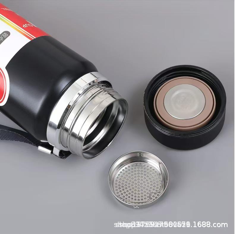 316 Stainless Steel Fashion Vacuum Cup Business Large Capacity Outdoor Portable Sling Sports Sun Pot Engraved Logo