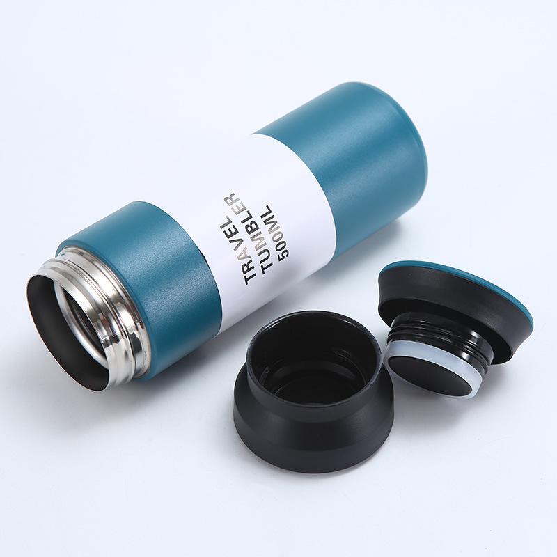 Outdoor Japanese Harajuku Cup Simple Handle Flat Cover Cup 304 Stainless Steel Vacuum Vacuum Cup Foreign Trade Small Water Cup