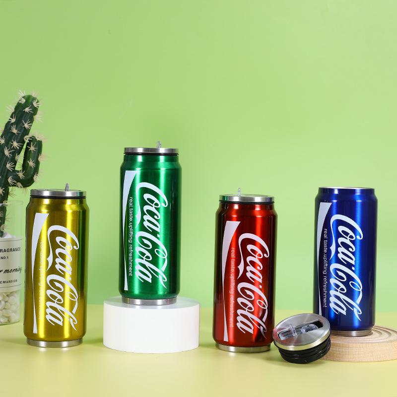 Foreign Trade 304 Stainless Steel Coke Can Large Capacity Double-Layer Vacuum Cup Outdoor Car Portable Water Cup