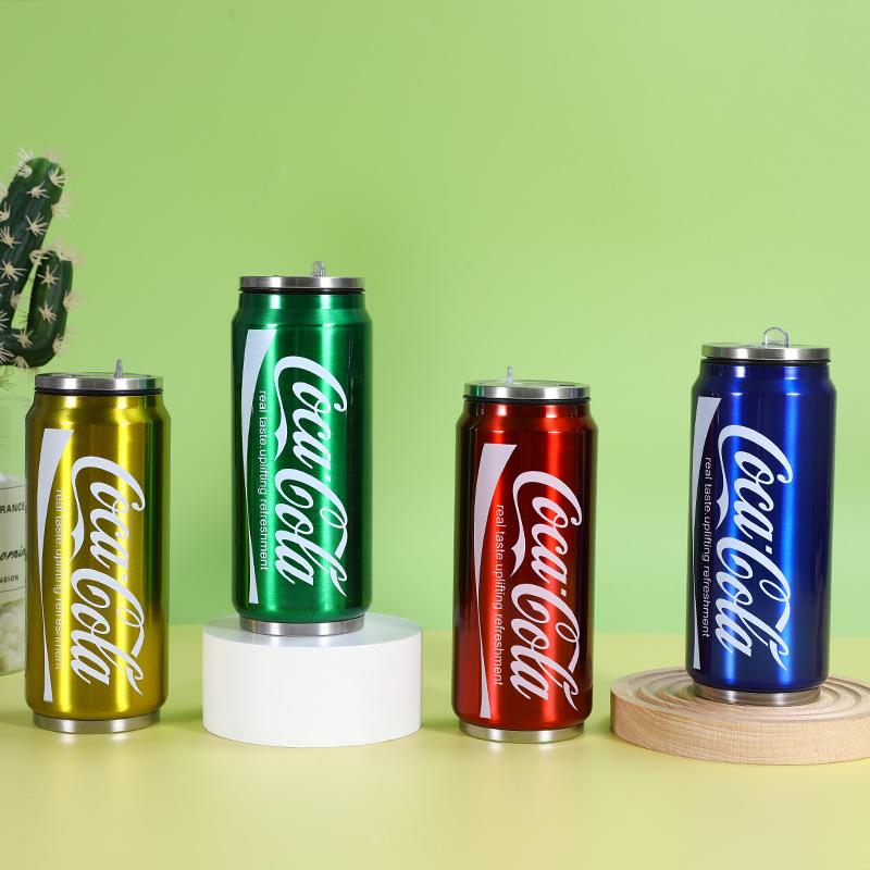 Foreign Trade 304 Stainless Steel Coke Can Large Capacity Double-Layer Vacuum Cup Outdoor Car Portable Water Cup
