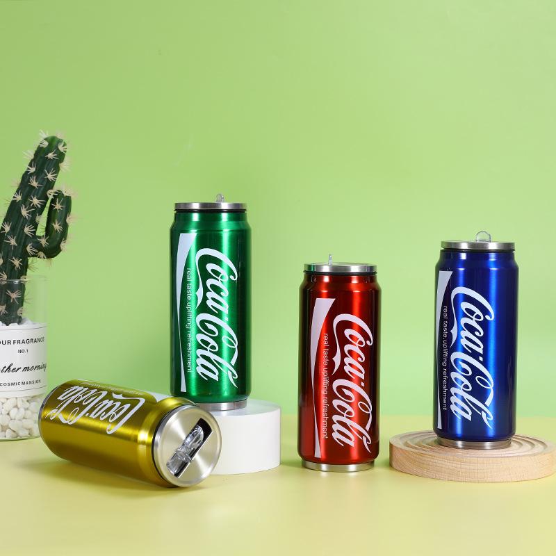 Foreign Trade 304 Stainless Steel Coke Can Large Capacity Double-Layer Vacuum Cup Outdoor Car Portable Water Cup
