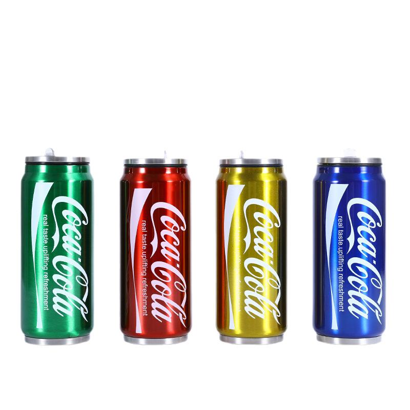 Foreign Trade 304 Stainless Steel Coke Can Large Capacity Double-Layer Vacuum Cup Outdoor Car Portable Water Cup