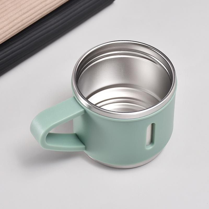 New Business Stainless Steel Vacuum Vacuum Cup Set Cup One Cup Three Lid Gift Straight Water Cup Portable Outdoor Cup