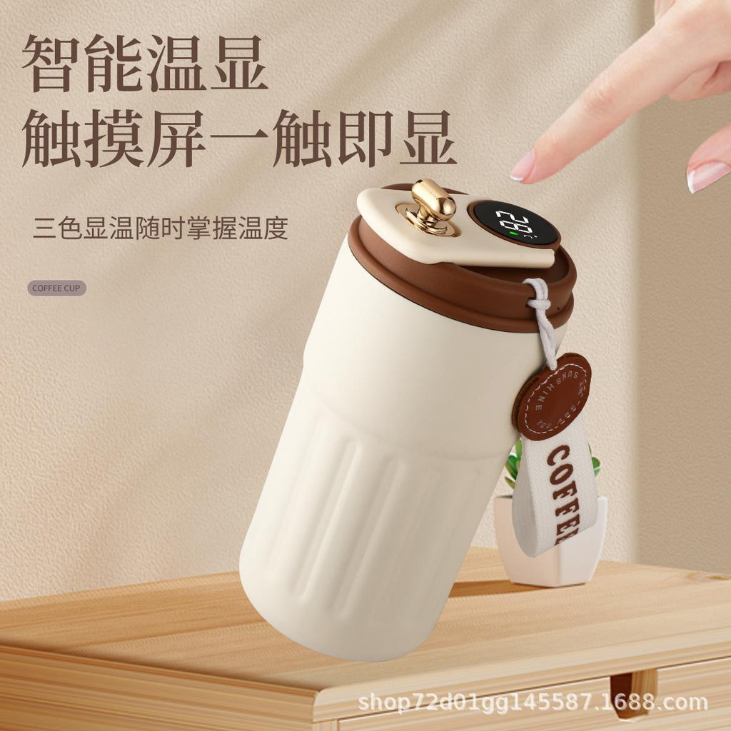 New High-Looking Stainless Steel Smart Warm Coffee Thermos Cup for Girls Outdoor Portable Water Cup Office Dedicated Cup