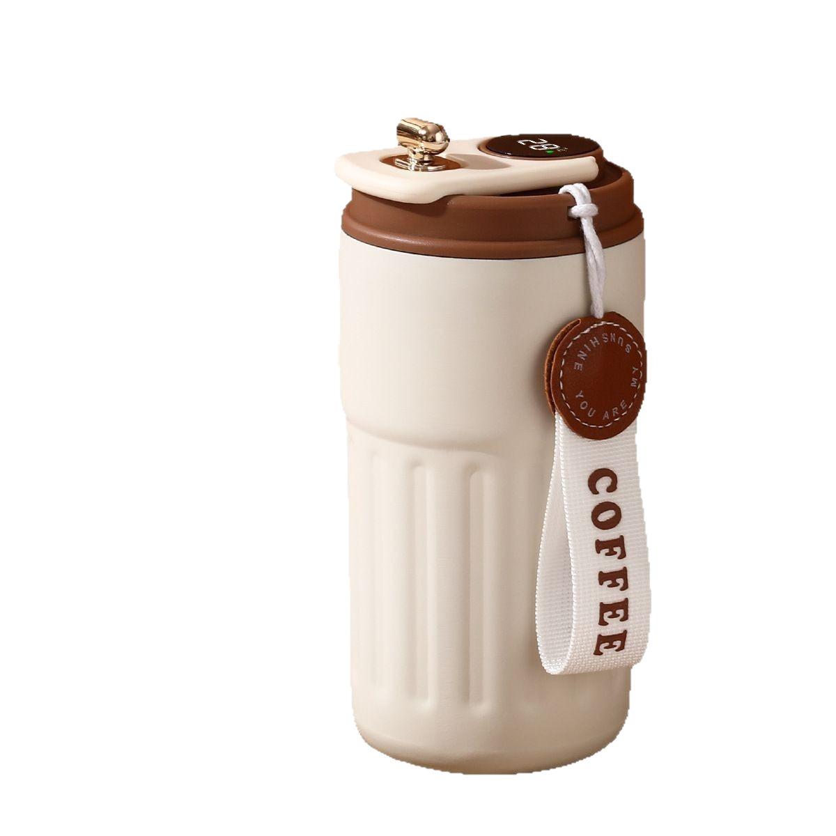 New High-Looking Stainless Steel Smart Warm Coffee Thermos Cup for Girls Outdoor Portable Water Cup Office Dedicated Cup