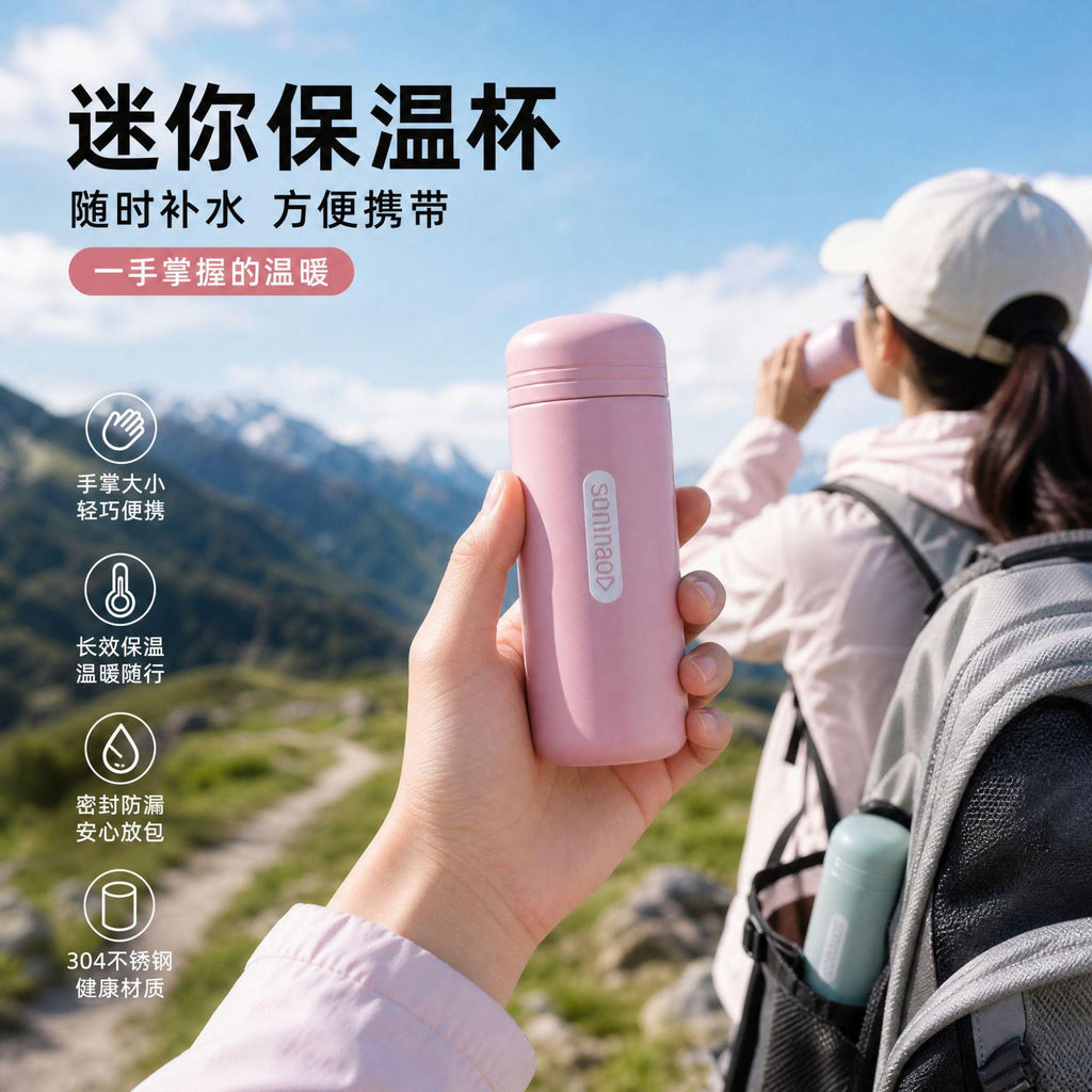 Wholesale Portable Small Pocket Capsule Ins Water Cup 304 Stainless Steel Mini Vacuum Cup for Student Business Trip